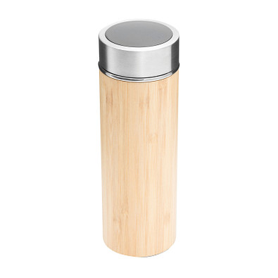 Isolierbecher BAMBOO TEMP,braun, silber