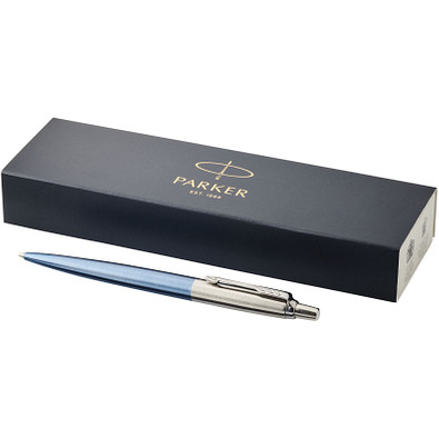 PARKER Druckkugelschreiber Jotter Metall, blaue Mine, blau,silber