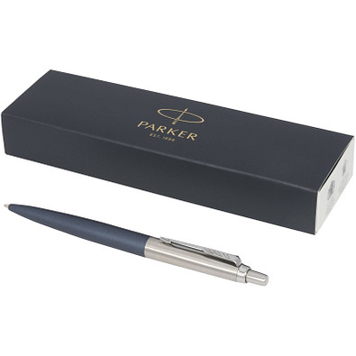 PARKER Druckkugelschreiber Jotter XL matt mit Chromverzierung, blaue Mine, blau
