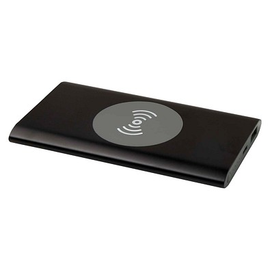 Juice 4000 mAh Typ-C kabellose Powerbank aus recyceltem Aluminium, schwarz