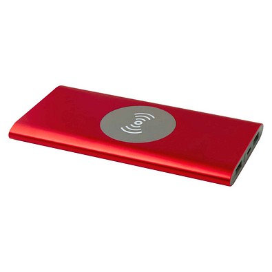 Juice 8000 mAh Typ-C kabellose Powerbank aus recyceltem Aluminium, rot