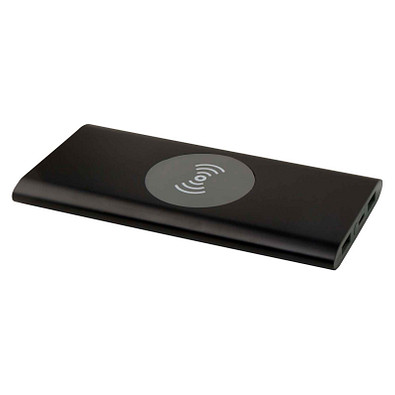 Juice 8000 mAh Typ-C kabellose Powerbank aus recyceltem Aluminium, schwarz