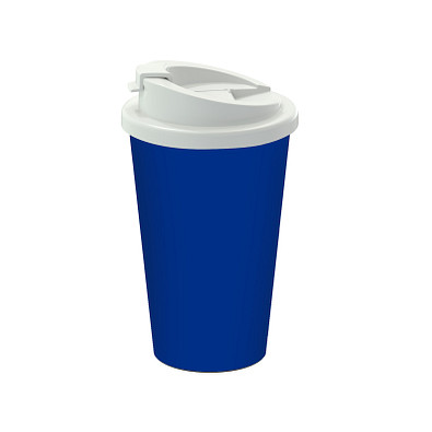 Kaffeebecher Premium Deluxe, 350 ml, standard-blau PP/weiß