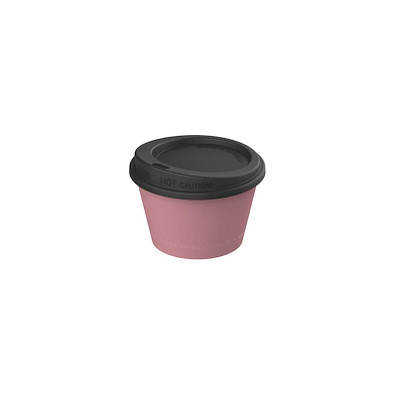 Kaffeebecher ToGo mit Deckel, 100 ml, raffiniertes rot/schwarz