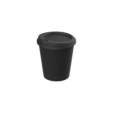 Kaffeebecher ToGo mit Deckel, 200 ml, schlichtes schwarz