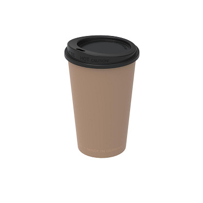 Kaffeebecher ToGo mit Deckel, 300 ml, beständiges braun/schwarz