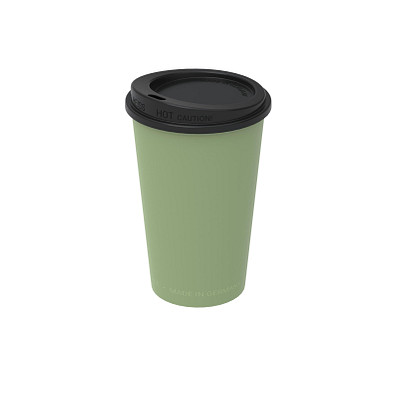 Kaffeebecher ToGo mit Deckel, 300 ml, geselliges grün/schwarz
