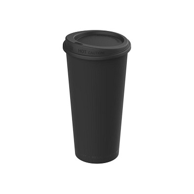 Kaffeebecher ToGo mit Deckel, 400 ml, schwarz