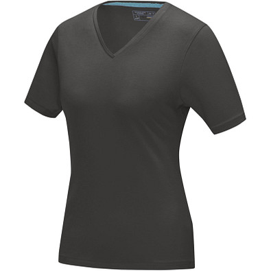 Kawartha T-Shirt für Damen mit V-Ausschnitt, storm grey, S