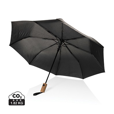 Kaycey 21“ Auto-Open Mini-Regenschirm aus AWARE™ rPET, schwarz
