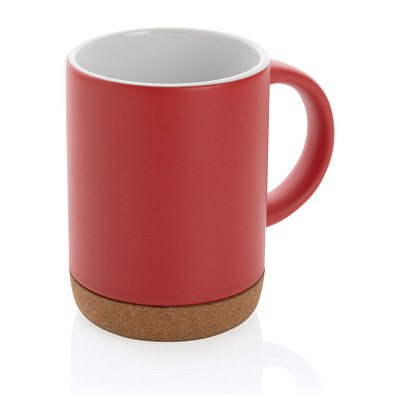Keramikbecher mit Korkboden, rot
