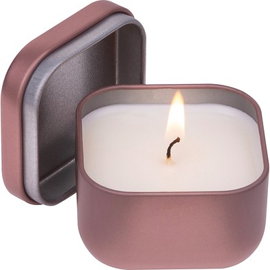 Kerze in Metalldose, kupfer