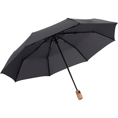 Knirps Timber duomatic Taschenschirm, dark grey