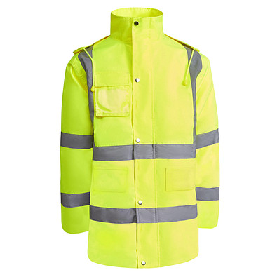 Kombinierter, gesteppter Parka Merak mit High Visibility, S, fluor yellow