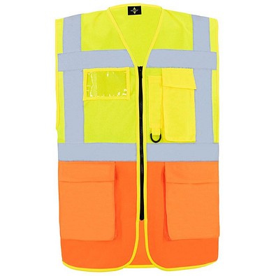 Korntex® Comfort Warnweste Hamburg, Multifunktional, M, Signal-Gelb / Signal-Orange