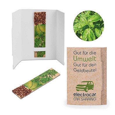 Kräuter-Stick mit Samen, Basilikum, 1-seit. Druck