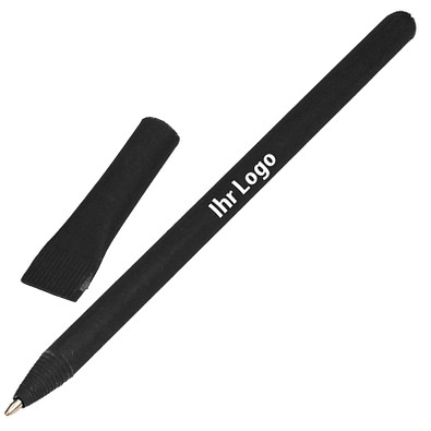 Kugelschreiber aus Papier, blaue Mine, schwarz