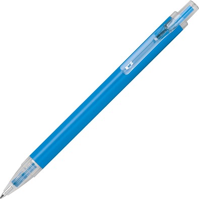Kugelschreiber mit transparenten Clip EUGENE, hellblau