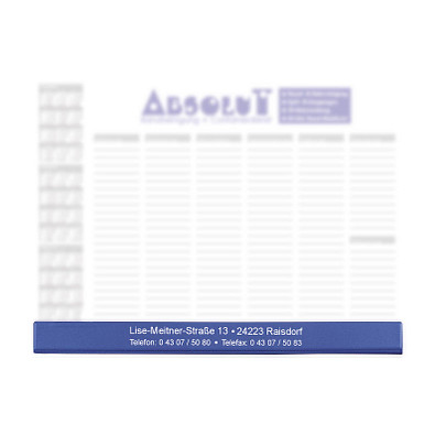 Kunststoff-Fußleiste für Schreibunterlage, blau