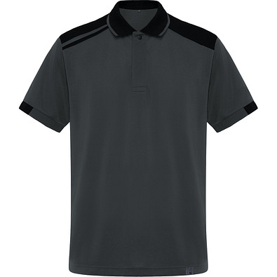 Kurzarm-Poloshirt Samurai in Farbkombination, XXL, bleigrau/schwarz