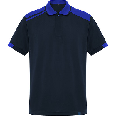 Kurzarm-Poloshirt Samurai in Farbkombination, XXL, navy/royalblau