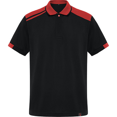 Kurzarm-Poloshirt Samurai in Farbkombination, XXL, schwarz/rot
