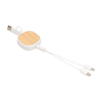 Ladekabel ROLL ON,braun, weiß