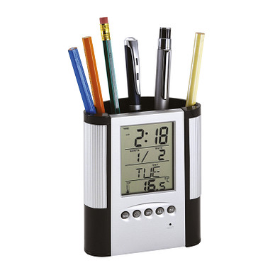 LCD-Wecker BUTLER,schwarz, silber