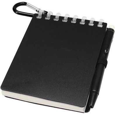 Lig Mini Recyceltes Outdoor-Softcover Notizbuch und Kugelschreiber Set (schwarze Mine), schwarz