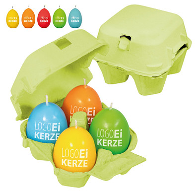 LogoEi Kerze 4er-Box, grün