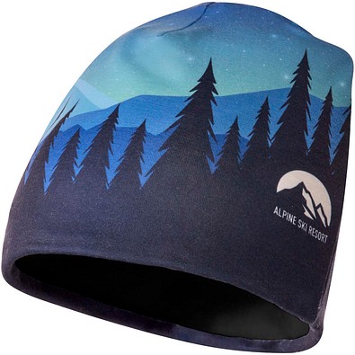 Loki Sublimation-Mütze aus RPET mit Fleece-Schicht, schwarz, S (24x19cm)