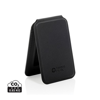 Magstand magnetische Handytasche mit Ständer aus RCS rec. PU, schwarz