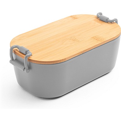MAHLEB. Luftdichte PP-Box mit Bambusdeckel, Hellgrau