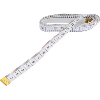 Maßband 1,5 m mit Papierbanderole, weiss