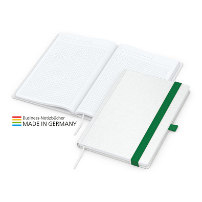 Geiger-Notes Match-Book White Bestseller Notizbuch A4 Natura, inkl. Druck, grün