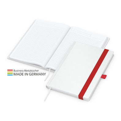 Geiger-Notes Match-Book White Bestseller Notizbuch A4 Natura, inkl. Druck, rot
