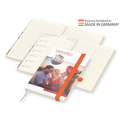 Geiger-Notes Match-Hybrid A5 Creme Bestseller, gloss, inkl. Digitaldruck, Band orange