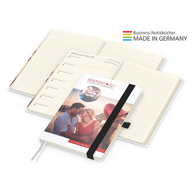 Geiger-Notes Match-Hybrid A5 Creme Bestseller, gloss, inkl. Digitaldruck, Band schwarz