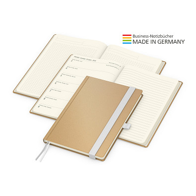Geiger-Notes Match-Hybrid Creme Bestseller Notizbuch, Natura braun, inkl. Druck, weiß