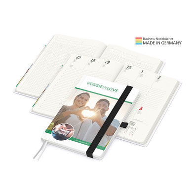 Geiger-Notes Match-Hybrid green+blue Notizbuch A5 Natura Recycling, inkl. Druck, schwarz