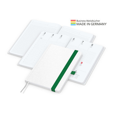 Geiger-Notes Match-Hybrid White Bestseller Notizbuch A5, Natura, inkl. Druck, grün