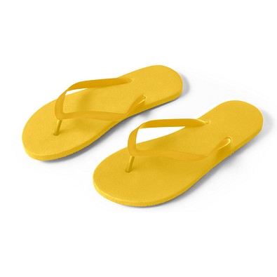 MAUPITI S / M. Bequeme Flip-Flops mit PE-Sohle und PVC-Riemen, Gelb