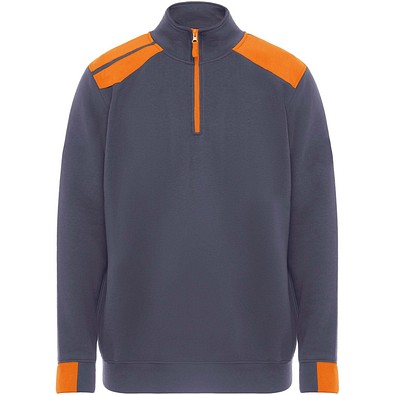 Maverick Pullover für Herren mit halbem Reißverschluss, 280 g/m2, blei/orange, XL