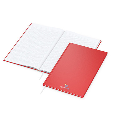 Geiger-Notes Notizbuch Memo-Book A4 Bestseller, inkl. Siebdruck, matt-rot