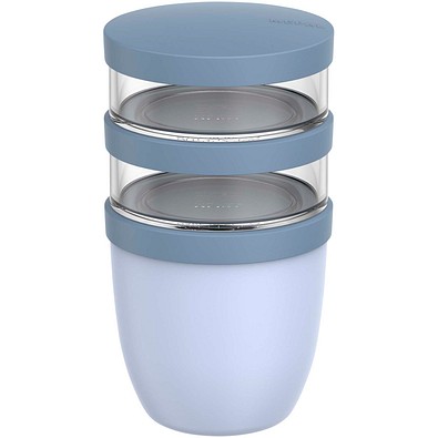 Mepal Ellipse Dreiteiliger, 500 ml + 2 x 200 ml Lunchpot, blau
