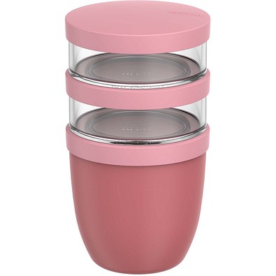 Mepal Ellipse Dreiteiliger, 500 ml + 2 x 200 ml Lunchpot, rosa