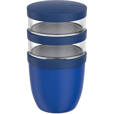 Mepal Ellipse Dreiteiliger, 500 ml + 2 x 200 ml Lunchpot, vivid blau