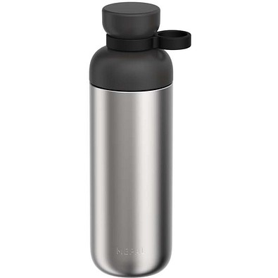 Mepal Vita 700 ml Wasserflasche aus recyceltem Edelstahl (Kohlensäure geeignet), schwarz