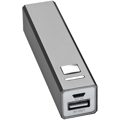 Metall-Ladegerät Powerbank, 2.200 mAh, silbergrau