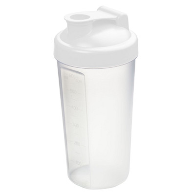 Shaker Protein, 0,6 l, weiß/transparent